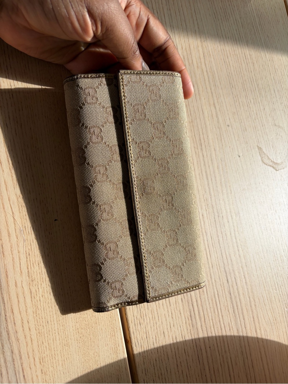 Vintage Gucci Beige Monogram wallet Card & Key Holder